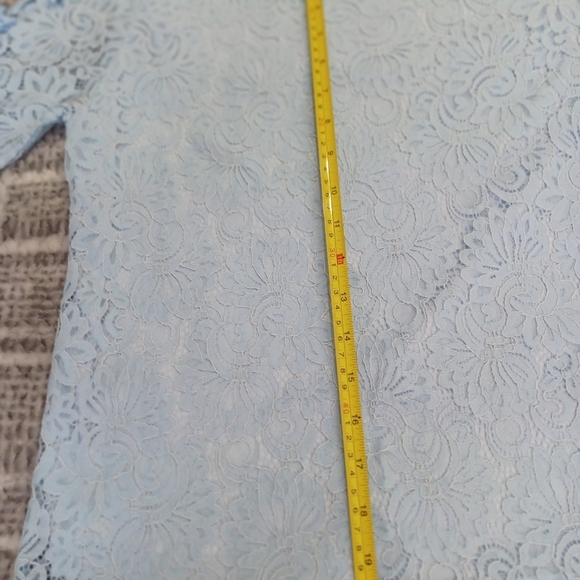 Lace Blouse Top Slit Sleeve W/ Bows Satin Lined Sz S Soft Girl Coquette Blouse - Picture 10 of 12